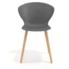 Sedia Scandinava Emily, seduta ergonomica, gambe in legno