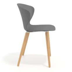 Sedia Scandinava Emily, seduta ergonomica, gambe in legno