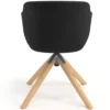 Sedia Scandinava Ores, Gambe in Legno, rotante, Pelle