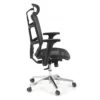 Sedia Smart Working Dover, poggiatesta, base alluminio, 8 ore
