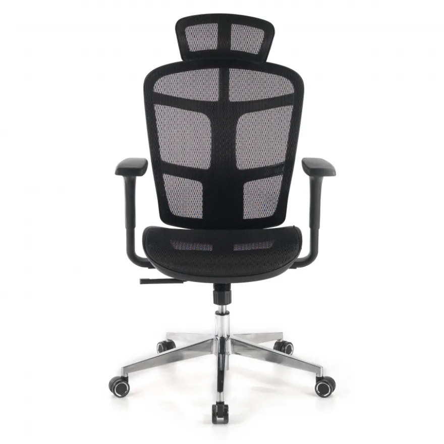 Sedia Smart Working Dover, poggiatesta, base alluminio, 8 ore