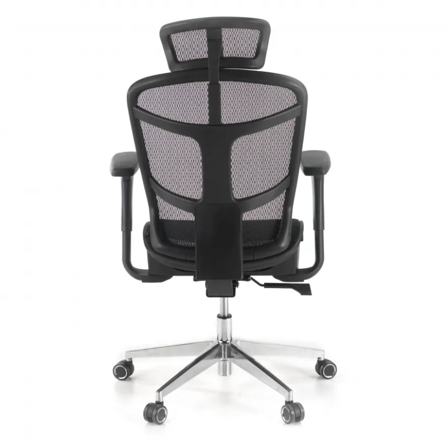 Sedia Smart Working Dover, poggiatesta, base alluminio, 8 ore