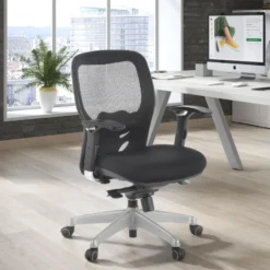Sedia Smart Working Hazuki, braccioli 3D, schiuma iniettata, rete