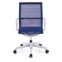 Sedia ufficio Design Fox white, Schienale Basculante, in Rete