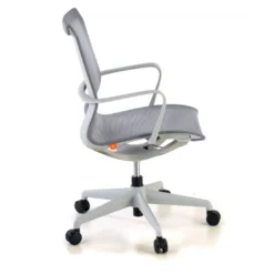 Sedia ufficio Design Fox white, Schienale Basculante, in Rete