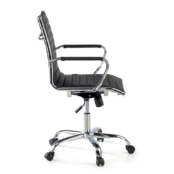 Sedia ufficio design Vogue, Struttura cromata, schienale basso
