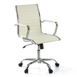 Sedia ufficio design Vogue, Struttura cromata, schienale basso