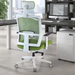 Sedia Ufficio Ergonomica Akira white con poggiatesta