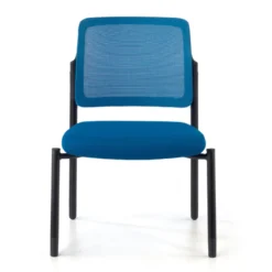 Sedia visitatore Hermes, base a 4 gambe, seduta ampia, schienale in rete