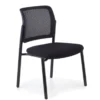 Sedia visitatore Hermes, base a 4 gambe, seduta ampia, schienale in rete