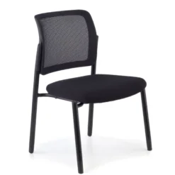 Sedia visitatore Hermes, base a 4 gambe, seduta ampia, schienale in rete