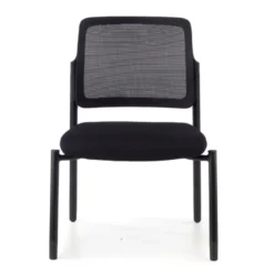Sedia visitatore Hermes, base a 4 gambe, seduta ampia, schienale in rete