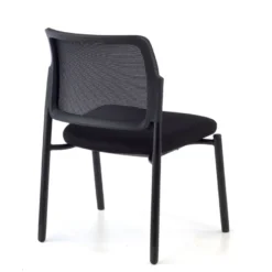 Sedia visitatore Hermes, base a 4 gambe, seduta ampia, schienale in rete