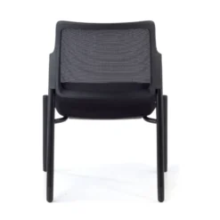 Sedia visitatore Hermes, base a 4 gambe, seduta ampia, schienale in rete