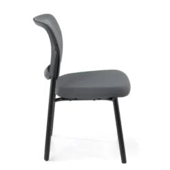 Sedia visitatore Hermes, base a 4 gambe, seduta ampia, schienale in rete