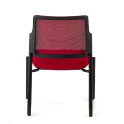 Sedia visitatore Hermes, base a 4 gambe, seduta ampia, schienale in rete