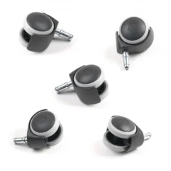 Set di rotelle per sedie ufficio 50 mm per parquet