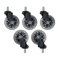 Set di ruote 11x75mm silenziose, design moderno, trasparenti