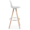 Sgabello alto Norway con gambe in legno, design scandinavo