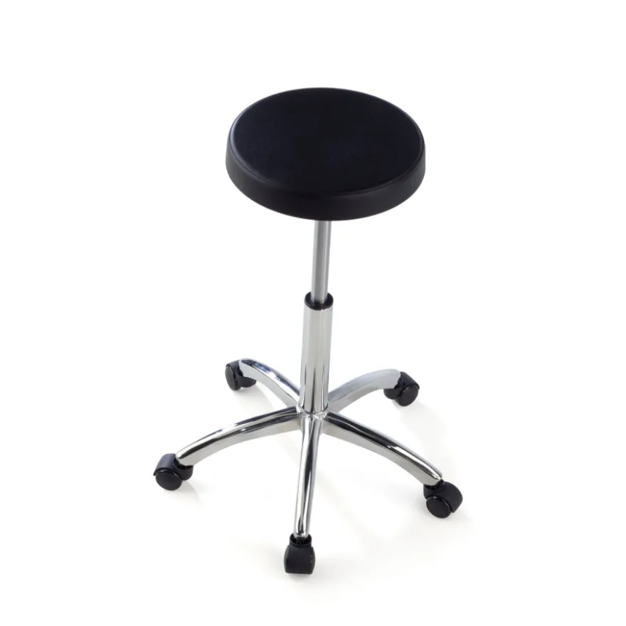 Sgabello da lavoro basso con ruote Hana