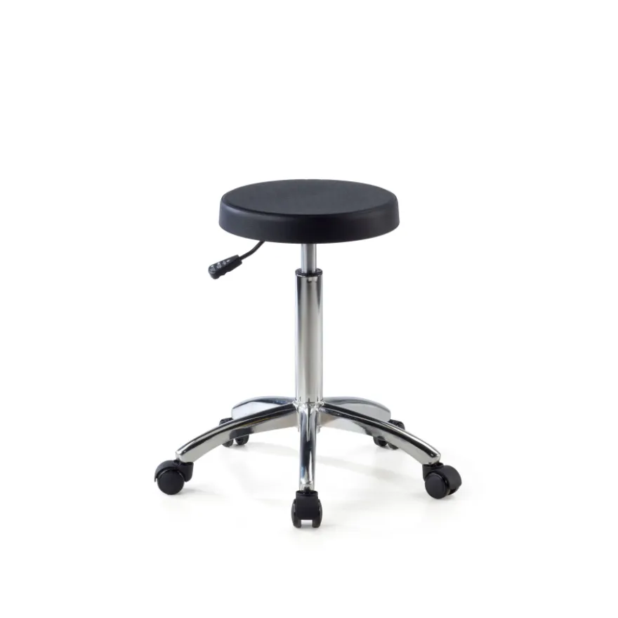 Sgabello da lavoro basso con ruote Hana