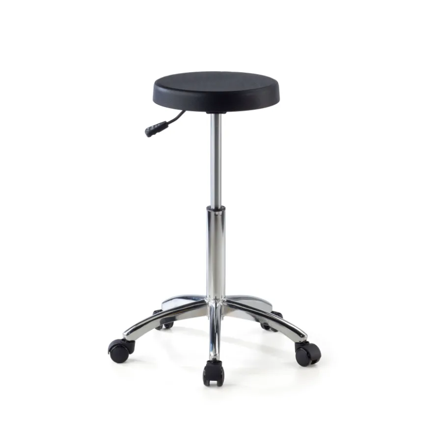 Sgabello da lavoro basso con ruote Hana