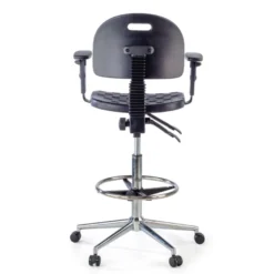 Sgabello da lavoro con braccioli MaxWork X1, anello poggiapiedi
