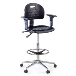 Sgabello da lavoro con braccioli MaxWork X1, anello poggiapiedi