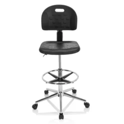 Sgabello da lavoro MaxWork X1, poliuretano rigido, anello poggiapiedi