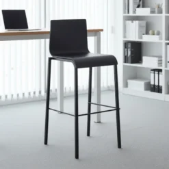Sgabello da ufficio con schienale Alea, seduta ergonomica