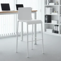 Sgabello da ufficio con schienale Alea, seduta ergonomica