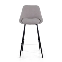 Sgabello Imbottito Giselle, Ergonomico e Struttura Nera