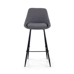 Sgabello Imbottito Giselle, Ergonomico e Struttura Nera