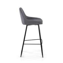Sgabello Imbottito Giselle, Ergonomico e Struttura Nera