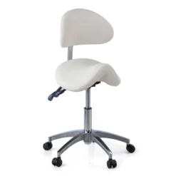 Sgabello sella di cavallo con schienale ergonomico per clinica ed estetista